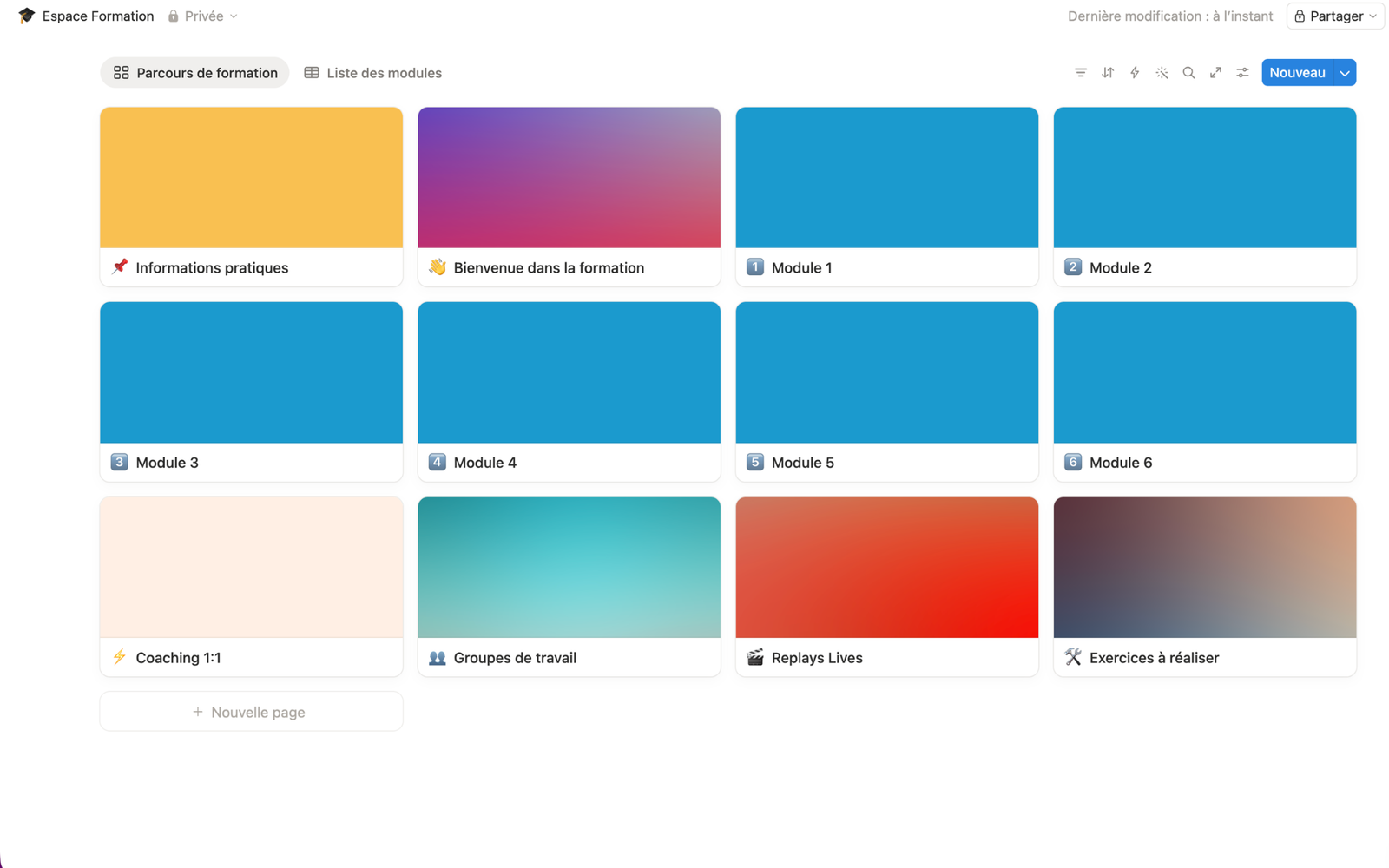Espace Formation — Parcours de formation